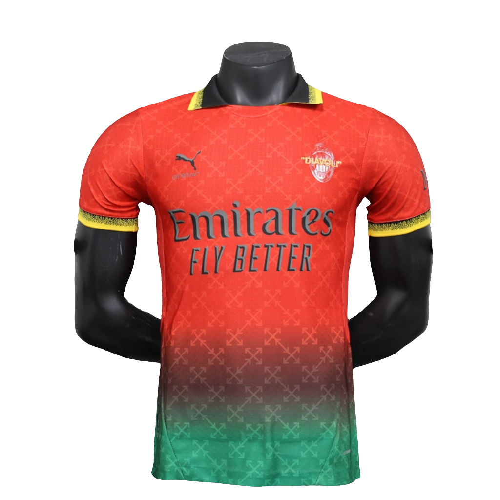 Camisa AC Milan 25/26 Edição Comemorativa - Vermelho - Versão Jogador